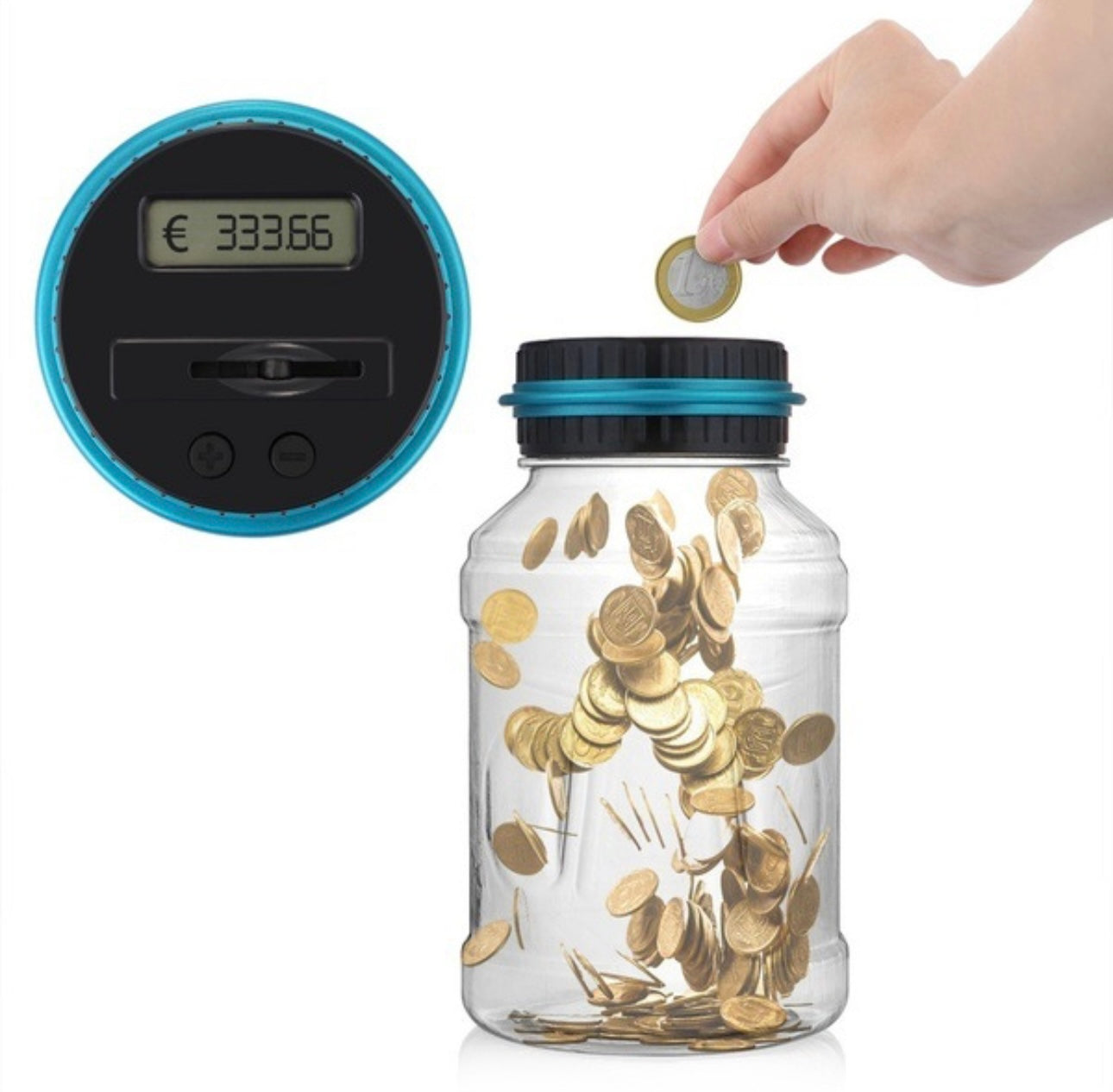 Tirelire Bocal Électronique – Compteur Digital Automatique