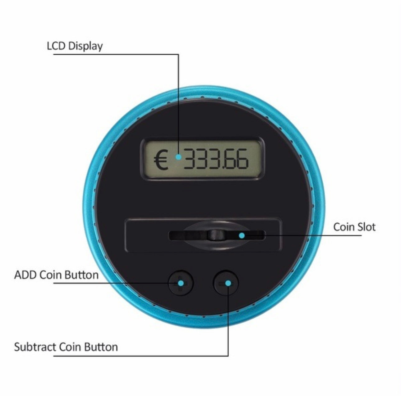 Tirelire Bocal Électronique – Compteur Digital Automatique